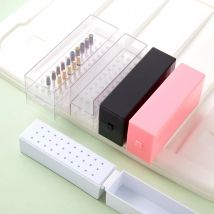30 holes Nail Drill Bits Storage Box Manicure Milling Cutter Holder Nails Drill Display Stand Showing Shelf  manicure Tools