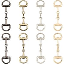 8Pcs 4 Colors Alloy D Ring Snaffle Bit Buckles Horse Bit Buckle Double Bit Buckle for DIY Snaffle Horse Jewelry Loafer Shoes