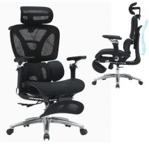 Sedia da ufficio ergonomica Sedile in rete Poggiatesta regolabile Sedia commerciale Poggiapiedi Supporto Comoda chaise lombare ergonomica