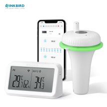 INKBIRD Termómetro inalámbrico para piscina de segunda generación con IBS-M2 Wifi Gateway Combo Termómetro flotante digital impermeable para estanque de spa
