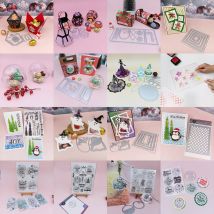 Alinacutle Metall-Stanzformen, geschnittener oder transparenter Stempel, Weihnachten, Halloween, Scrapbooking, Papierhandwerk, Mini-Album, handgefertigte Karte