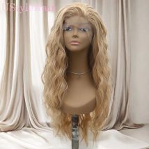 Custom hair blonde Perücke lange lose lockige Perücken für Frauen synthetische Spitze Front Perücke natürlichen Haaransatz tägliche Cosplay Glonden Spitze Perücke