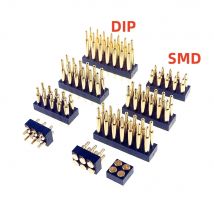 2 Stück federbelasteter Pogo-Pin-Stecker 4 6 8 10 12 14 16 20 Positionen zweireihig SMD THT DIP-Gitter 2,54 mm.1 Zoll Strom DC