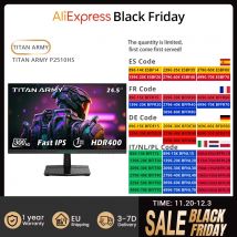 TITAN ARMY P2510HS Piatto 16:9 IPS FHD veloce Aggiornamento a 300 Hz Monitor da gioco con colori vivaci Risoluzione 1920x1080 1 ms GTG