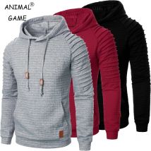 Herren Langarm Plaid Hoodie Streetwear Herbst Herren Leichtes Sweatshirt Mantel Sport Trainingsanzug Männer Einfarbig Basic Mit Kapuze