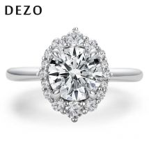 Dezo 2ct Moissan ite Verlobung ringe für Frauen Runds chnitt vvs1 d Farbe Sterling Silber Halo-Stil Hochzeits versprechen Geschenk