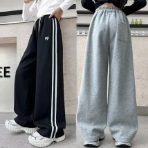 Mädchen Frühling Hosen Kinder Breite bein Casual Hosen 2025, Neue Teenager Gerade Lose Hosen Große Kinder Herbst Sport Kleidung 5-14Y
