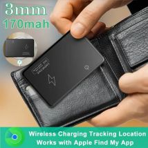 Mini-Geldbörsen-Tracker-Karte, kabelloses Laden, Ortungsort, wasserdichter GPS-Ortungsgerät, funktioniert mit Apple Find My App Tracker für iOS