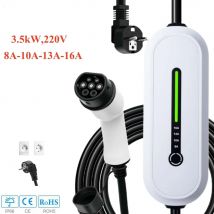 Caricatore Portatile EV con Connettore Tipo2/GBT, 16A Monofase 3.5KW, Tipo1, Stazione di Ricarica a Muro da 3.5m per Veicoli Elettrici
