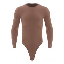 Mens Lingerie One Piece Leotard Body Tops Swimsuit Round Neck Long Sleeve Press Buttons Bodysuit Swimwear Fashion Casual Wear