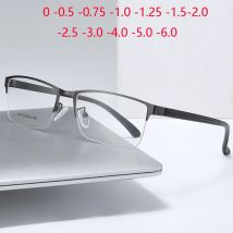 Semi-Rimless Steampunk Shortsighted Prescription Glasses Women Men Anti Blue Rays Computer Myopia Spectacles 0 -0.5 -0.75 To -6