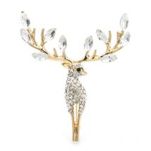 Wuli&baby Lucky Deer Broschen für Damen, Unisex, zweifarbig, Strass, schöne Weihnachten, Tier, Party, Büro, Brosche, Anstecknadeln, Geschenke