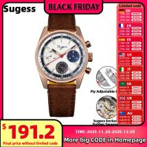 Sugess 38mm cronografo orologio da uomo Master S442 serie Swanneck movimento orologi da polso meccanici Domed Sapphire Crystal 1963 nuovo