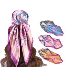 2023 neue Mode Vielseitig Kristall Rose Muster Druck Hohe Qualität 90*90 Farbige Ding Großen Quadratischen Schal Spot Großhandel