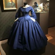 1860s viktoria nischen Bürgerkrieg blauen Ballkleid mit dem Wind Scarlett Kostüm Kleid Retro elegante Daywear Prinzessin Kleid gegangen