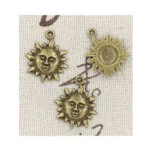 12pcs Charms Sun 23x19mm Antique Making Pendant fit,Vintage Tibetan Bronze Silver color,DIY Handmade Jewelry