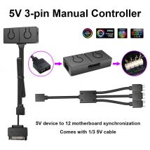 Convertitore RGB 5V 3Pin ARGB a 12V 4 Pin RGB convertitore ventola telaio trasferimento luce con Splitter a 3 vie per ASUS Sync Gigabyte MSI