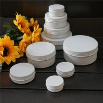 10/15/20/30/50/60/80/100/150g Weiße Leere runde Aluminium Box Metall Zinn Dosen Kosmetische Creme DIY Nachfüllbar Jar Tee Aluminium Topf