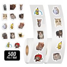 500 pz/rotolo Cartoon Meme Cat Adesivi Per La Scuola Ricompensa Adesivi Aula Decorazione Incoraggiamento Adesivo Per Studente Insegnante