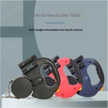 Einziehbare Hundeleine mit zwei Enden – erweiterbare 2-Hundeleine 3 m für Spaziergänge und Gartenarbeit, freihändige Leine (CE-zertifiziert)