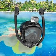 Maschera da snorkeling a pieno facciale 180 ° Occhialini da nuoto per immersioni subacquee con vista panoramica in silicone Dry Top con 2 snorkeling Antiappannamento Anti-Lea