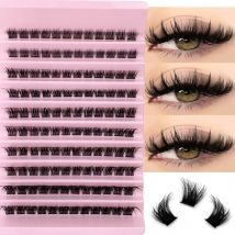 Lash Clusters 120pcs Cluster Lashes 8-16mm Individual Lashes Natural Look D Curl Fluffy Cluster Lashes DIY Eyelash Extension