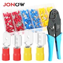 260PCS 6,3mm Spaten Crimp Terminal Draht Anschlüsse Männliche Stecker Und Buchsen Anschluss Elektrische Kabel Isolierte Verdrahtung