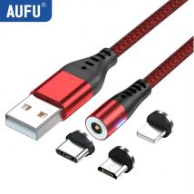 AUFU LED Magnetyczny kabel USB do ładowania USB typu C Kabel do telefonu Magnes Ładowarka do