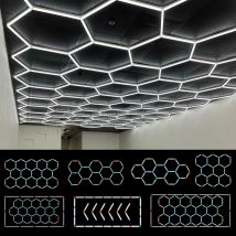 Barbiere Parrucchiere Plafoniera a Led Esagono Luce per Garage 110V/220V Illuminazione a Tubo a Led a Nido d'ape per Officina di Dettagli di Auto