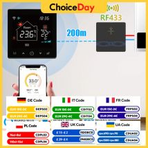 Tuya Smart Home Wifi Drahtlose Thermostat RF Batterie Gas Kessel Wasser Heizung Digitale Temperatur Controller Alexa Google Hause