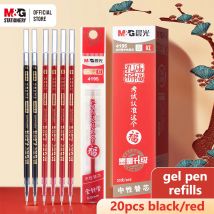 M&G 12 Stück Gelstift-Nachfüllungen, schwarz, rot, 0,5 mm Spritze, Signature-Stift-Nachfüllungen, Wirtschafts-Gelstift-Nachfüllungen für Studenten, Prüfung, Büro