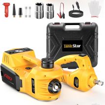 Taskstar Kit cric per auto elettrica 5 tonnellate 12V idraulico con avvitatore elettrico per SUV MPV berlina camion cambio pneumatici garage riparazione