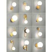 LED Wall Light Golden Wall Lamp Voltage 110V220V Suitable for Living Room Bedroom Bedside Aisle Stair Interior Decorative Lamp
