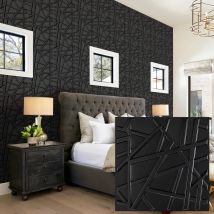 KUUJOJO 30 Stück 3D-strukturierte Wandpaneel für Innenwanddekoration, geeignet für Wohnzimmer, Flur, Schlafzimmer, Hotel, Büro