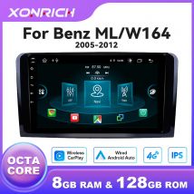 1280*720 IPS Wireless CarPlay Lettore di autoradio per Benz ML W164 ML350 ML500 2005-2012 Android 14 Multimedia GPS 4G Wifi DSP RDS