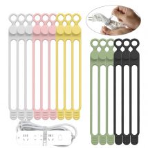 Extra lange wiederverwendbare Kabelbinder, Silikon-Kabelbinder, Kabelbinder, Kabel-Kabel-Draht-Organizer für Zuhause, Büro, Reisen (7,1"/18 cm)