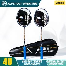 ALP LT 2 Pz/lotto 100% Fibra di Carbonio Elastico 4U 30Lbs Racchetta Offensiva e Difensiva Professionale Racchetta Da Badminton Con Borsa
