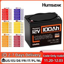 Humsienk LiFePO4 Batteria 12V 100Ah 110A BMS Accumulo di energia domestica / Alimentatore esterno Batteria al litio ferro fosfato
