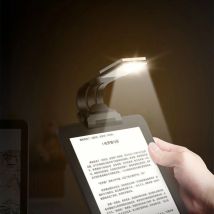 Cip di ricarica per luce da libro a 3 colori con clip versatile per lettura e apprendimento della luce Protezione per gli occhi Lampade da lettura a LED con attenuazione