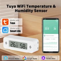 Tuya WiFi Mini Temperatur Feuchtigkeit Für Smart Home Thermometer Hygrometer APP Remote Alarm Arbeit mit Google Home Yandex Alexa