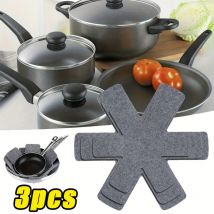 Topf- und Pfannenschutz, 3-teilig, Topftrenner-Pads aus Vliesstoff, 3 Größen, Pfannenseparator-Pads zum Schutz von Kochgeschirr