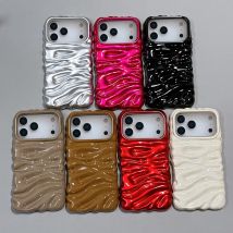 Simple Popular 3D Cream Texture Phone Case For iPhone 17 Pro Max 16 15 14 Plus 13 Glossy TPU Back Cover Shell