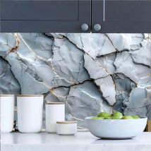 Selbstklebende Tapete mit grauem Marmormuster für Heimdekoration, Wohnzimmer, Esszimmer, Hintergrund, Wand, PVC-Tapetenaufkleber