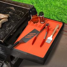 Grill werkzeug matte Silikons chutz kissen Anti-Staub-Reinigungs pad Grill platte Top flappen Ofenöl box Outdoor-Grill zubehör