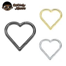 ASTM F136 Titan Piercing Daith Herz Ohrring Hoop Knorpel Tragus Helix Ringe Klapp Segment Hoop Körper Schmuck Großhandel