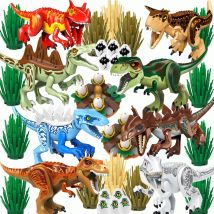 Klocki konstrukcyjne Jurassic World Indominus Rex i T-Rex DIY Model Dinozaura Zestaw Kolekcjonerskie Figurki Zwierząt i Kreatywny Prezent