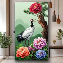 DIY 5D Große Größe Diamant Malerei Kran Landschaft Voller Kreis Quadrat Mosaik Stickerei Pfingstrose Blume Chinesische Kunst Vogel Dekoration