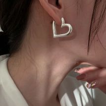 Creolen aus 925er-Sterlingsilber, Herz-LIEBE, Hochzeit, für Damen, Verlobung, Luxus-Schmuck, Accessoires, Geschenke