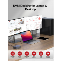 AV Access Docking Station KVM Switch 4K@60Hz Dual Monitor for Laptop & Desktop,USB-C Charge,EDID with Ethernet(iDock-C10)