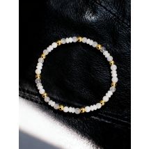 Bransoletka z kamienia naturalnego, biały jadeit, koraliki abakus 4 mm, bransoletka na energię, ochronę, szczęście i sukces, unisex, biżuteria z kryształów leczniczych.